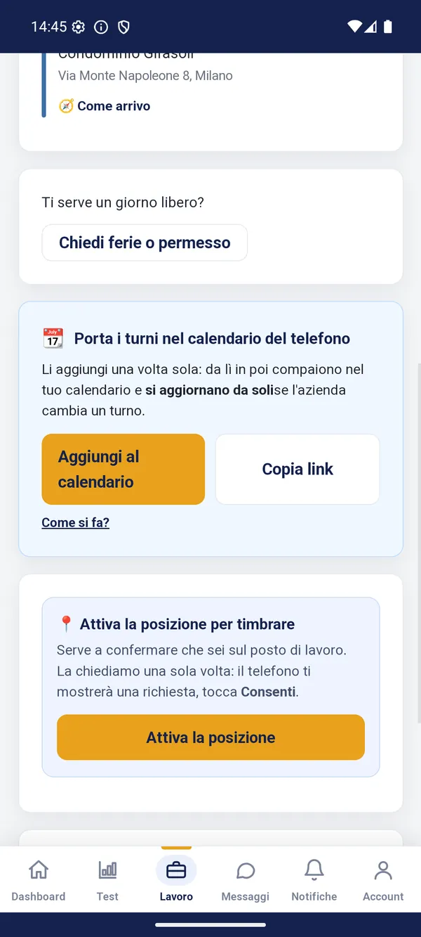 Timbratura GPS nell'app CleanHub