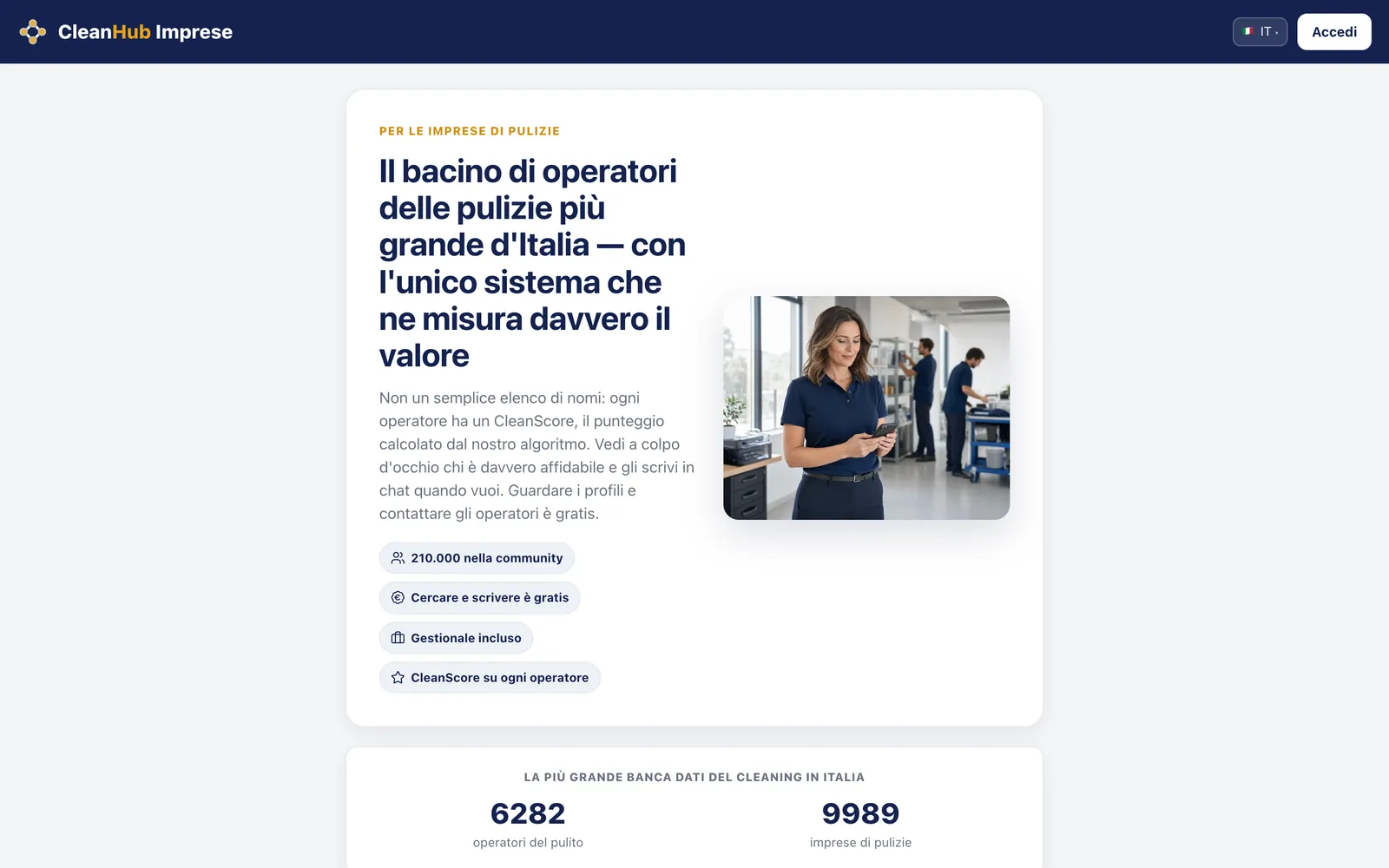 Pagina imprese di CleanHub